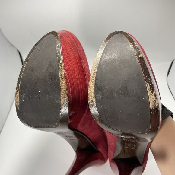 Stuart Weitzman Red Suede Platform High Heel Pumps Women’s 7.5 M Spain - Picture 8 of 10
